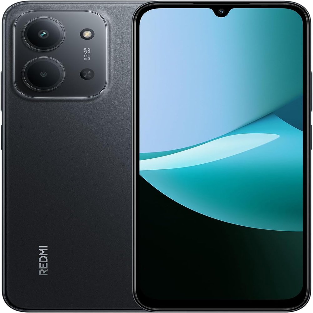 Xiaomi Redmi 15C Smartphone (2025), 4GB/128GB, 6.9-inch 120Hz Display, 50MP Dual Camera, 6,000mAh, Black, Case Included (No Charging Adapter)