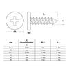 50-Piece M2 4 mm 304 Stainless Steel Phillips Ultra-Thin Flat Wafer-Head Self-Tapping Wood Screws view 3