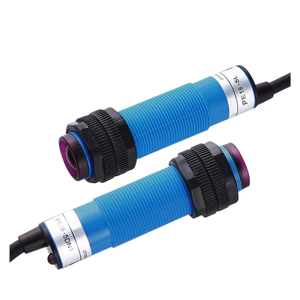 ULBTLUOYV 1-Piece M18 5 m Through-Beam Photoelectric Proximity Switch Sensor PE18 for Safety Equipment (PNP NC)