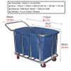 Heavy-Duty Extra-Large Laundry Cart with Wheels, Blue view 2