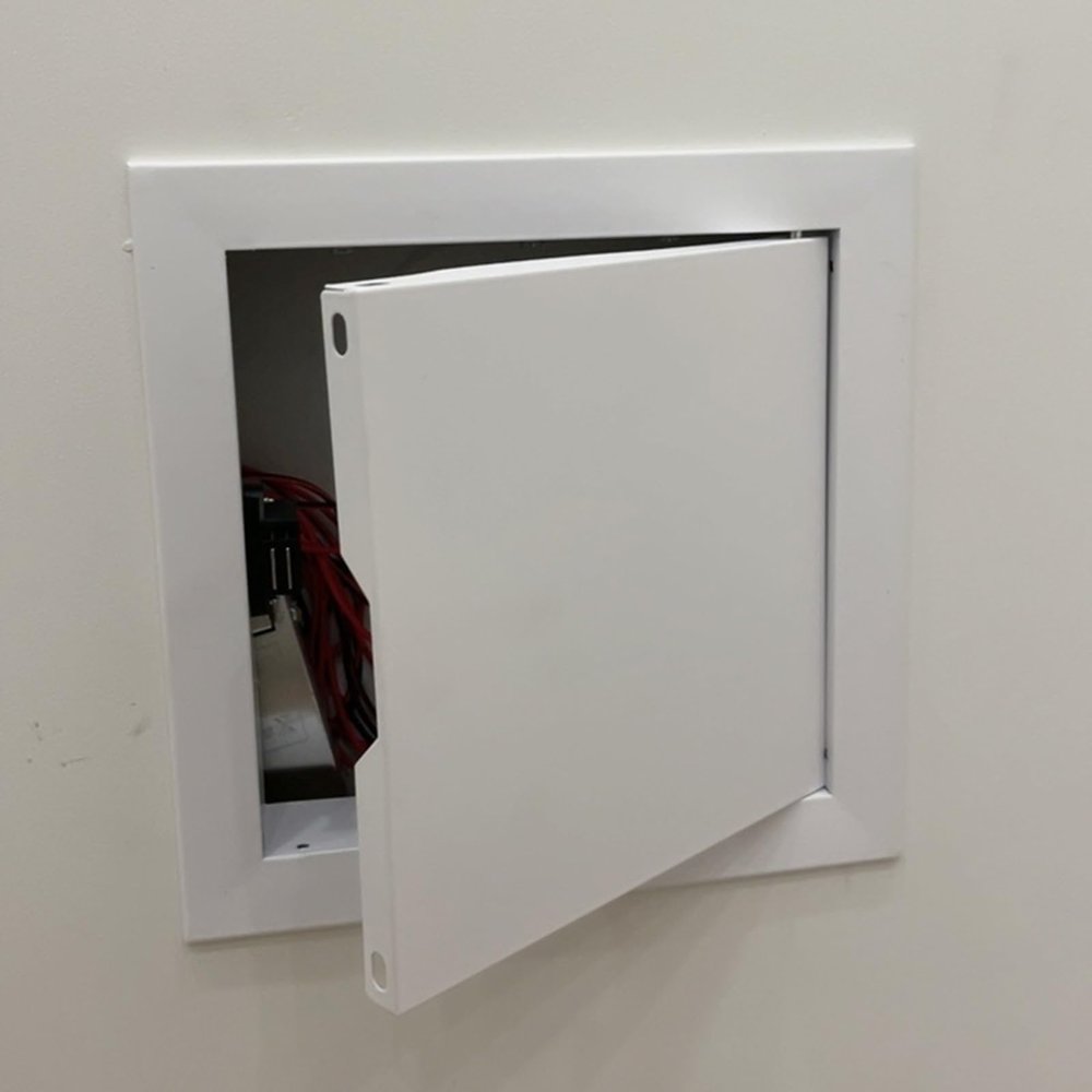 EXCLURA Access Panel for Drywall, Magnetic Push Latch, White, 35 x 35 cm