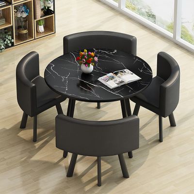 Black Table and Chair Set for Offices, Kitchens, and Dining