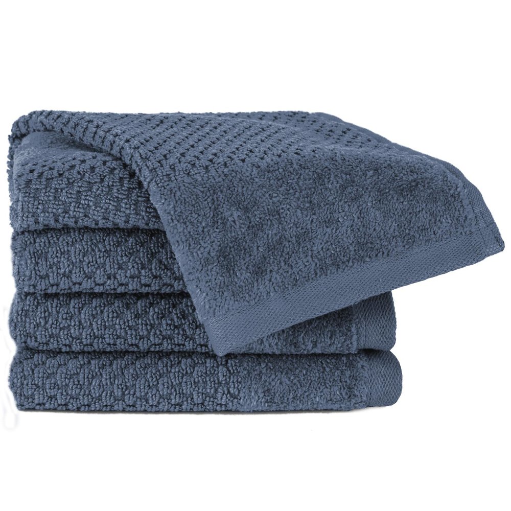 Pure Label Guest Towels, 4-Pack, 30 x 50 cm, 100% Cotton - Denim Blue