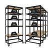 PROREGAL Mega Deal 4-Pack BFFEL Mobile Picking Cart, 192 x 90 x 50 cm, 5 Tiers, Black view 1