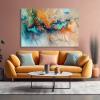 WUDUM Framed Canvas Wall Art, Abstract Orange and Turquoise Painting, 30 x 40 cm (12 x 16 in.) view 4