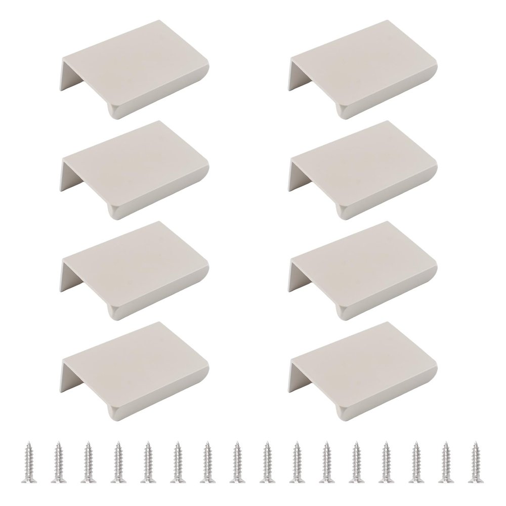 MOROBOR 8-Pack 50 mm Cashmere Gray Aluminum Finger Edge Pulls