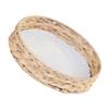 LOLIPPYY Rustic Woven Flat Storage Basket for Snacks and Fruit, for Kitchen and Bathroom view 1