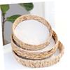 LOLIPPYY Rustic Woven Flat Storage Basket for Snacks and Fruit, for Kitchen and Bathroom view 2