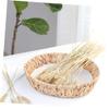 LOLIPPYY Rustic Woven Flat Storage Basket for Snacks and Fruit, for Kitchen and Bathroom view 4