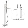SnamicE Freestanding Waterfall Bathtub Faucet with Hand Shower view 4