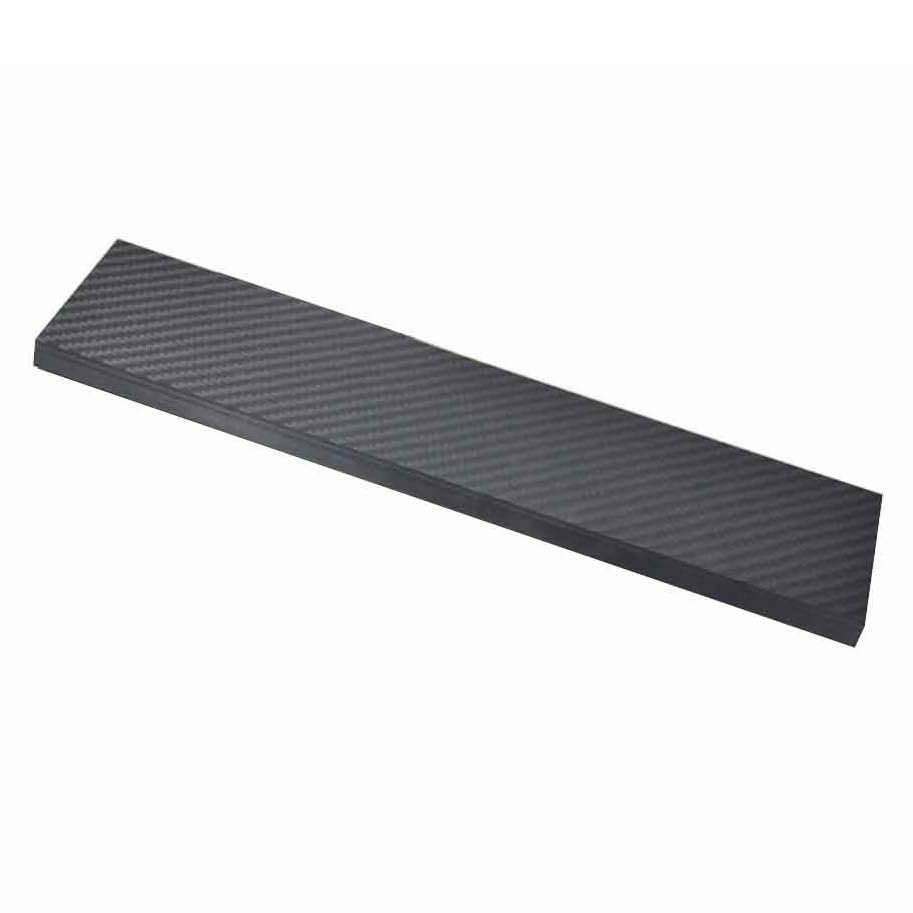 1-Pc. 3K Carbon Fiber Plate, Matte Twill Finish, Customizable Flat Strip (2.0 × 20 × 486 mm)