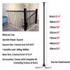 1-Piece Modern Metal Stair Railing Set with Wooden Handrail and Stair Posts, 95 cm/37.4 in Baluster Height view 2