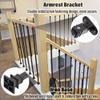 1-Piece Modern Metal Stair Railing Set with Wooden Handrail and Stair Posts, 95 cm/37.4 in Baluster Height view 3