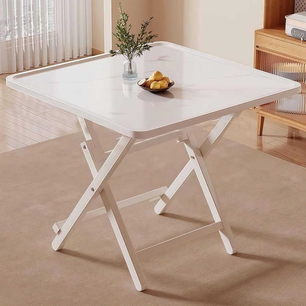 BESTXH Square Mahjong Folding Table, Dining and Game Table for 4 People, Space-Saving Design, for Card Games, Mahjong and Board Games, 01, 70 cm/27.6 in