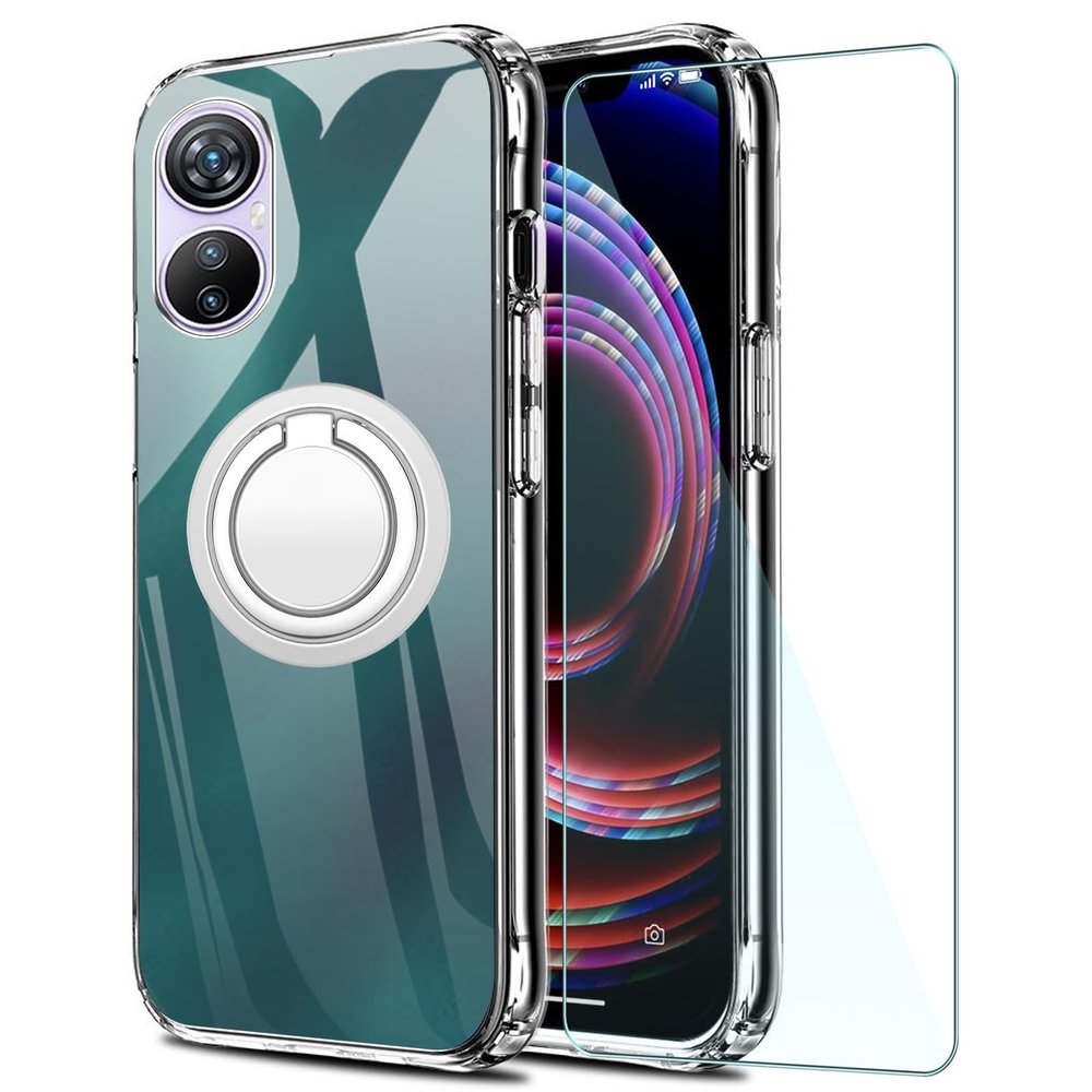 FortiCase Clear Silicone Case with Stand for Redmi A5 4G, Screen Protector Included
