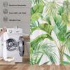 Grn Tropical Plants Shower Curtain 240 x 200 cm, Extra Long, Waterproof Polyester Fabric with 12 Hooks W1-284 view 3