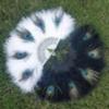 Handmade Foldable Peacock Feather Fan, White view 3