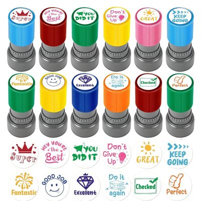 12-Piece English Teacher Classroom Stamp Set