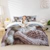 Homemissing Gray Cat Print Duvet Cover Set, 220 x 240 cm view 4