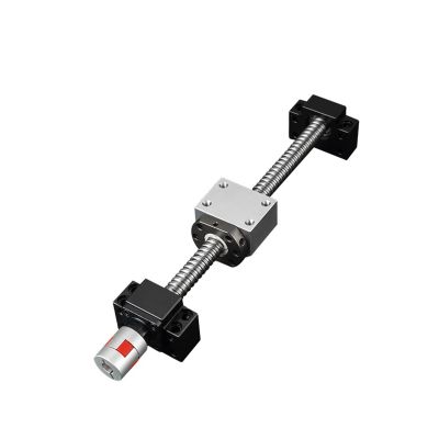 SFU1605 C7 Ball Screw with Machined Ends, Ball Nut, Nut Housing, BK/BF10 Supports and CNC Coupling (400 mm)