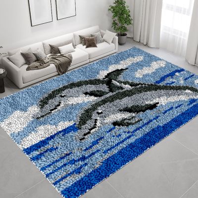 QUIYAEZY DIY Latch Hook Rug Kit, Large Latch Hook Set for Beginners, Pre-Printed Canvas, Embroidery Craft for Adults, 75 x 110 cm