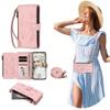 SEHEYA Case for Xiaomi 10T / 10T Pro, Embossed PU Leather Wallet Cover with Strap, Pink view 1
