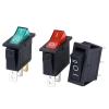KCD3 Rocker Switch ON-OFF-ON, 2 Positions, 3-Pin, Illuminated, 16A 250V / 20A 125V AC, 10-Pack, Red view 1