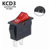 KCD3 Rocker Switch ON-OFF-ON, 2 Positions, 3-Pin, Illuminated, 16A 250V / 20A 125V AC, 10-Pack, Red view 2