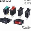 KCD3 Rocker Switch ON-OFF-ON, 2 Positions, 3-Pin, Illuminated, 16A 250V / 20A 125V AC, 10-Pack, Red view 3