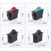 KCD3 Rocker Switch ON-OFF-ON, 2 Positions, 3-Pin, Illuminated, 16A 250V / 20A 125V AC, 10-Pack, Red view 4