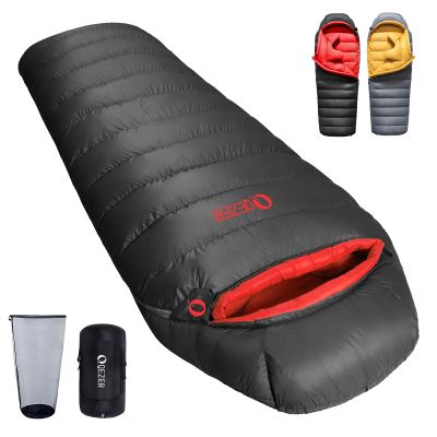QEZER Down Sleeping Bag (Black, -8°C)