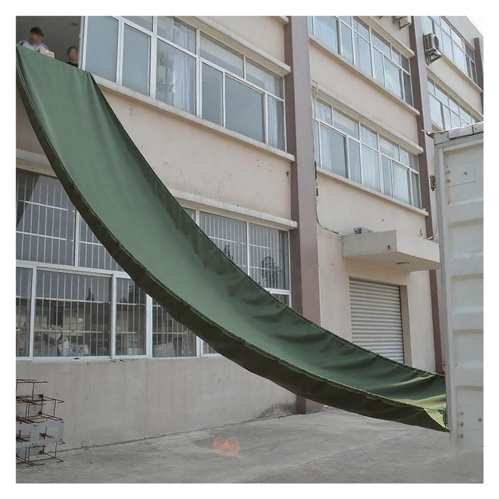 Heavy-Duty Foldable Canvas Unloading Chute, Green, 28 x 2 m