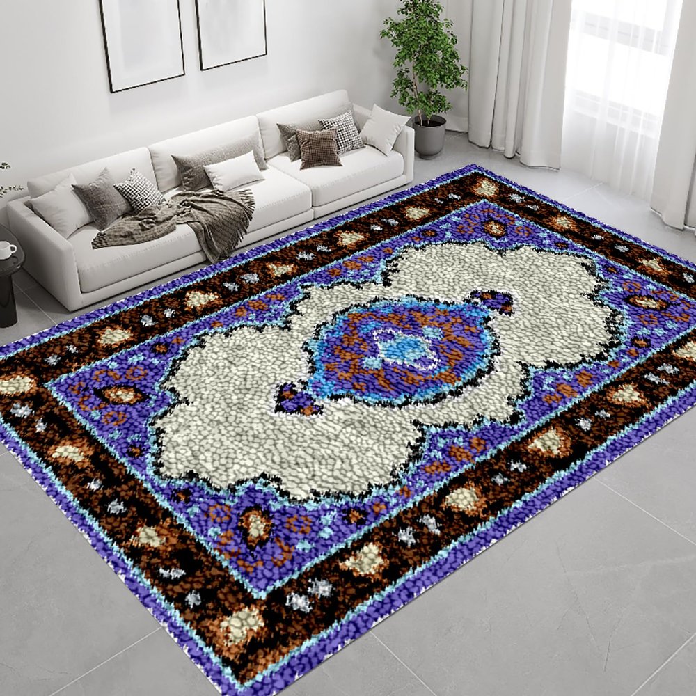 QUIYAEZY DIY Latch Hook Rug Kit, 130 x 150 cm