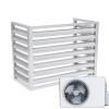 Dnowegas White Powder-Coated Aluminum Heat Pump Enclosure, No Top, L110 × W60 × H80 (2–3P), Louvre-Style AC Cover view 1