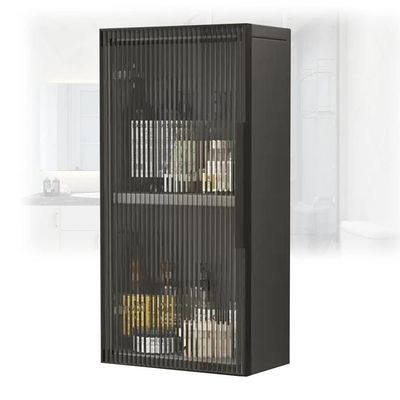 OWOHYG Wooden Bathroom Medicine Cabinet with Glass Doors, Wall-Mounted Storage Cabinet over Toilet