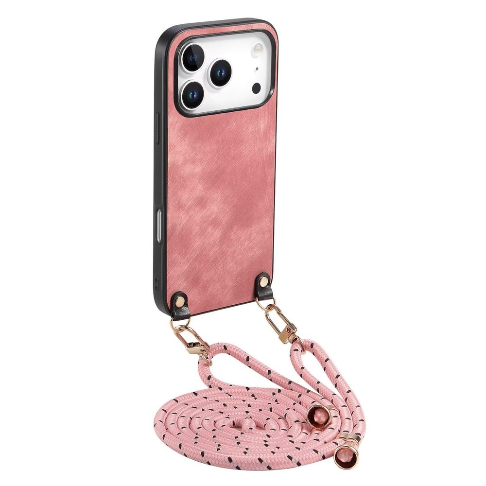 GoodcAcy iPhone 17 Pro Crossbody Phone Case with Detachable Strap, Pink
