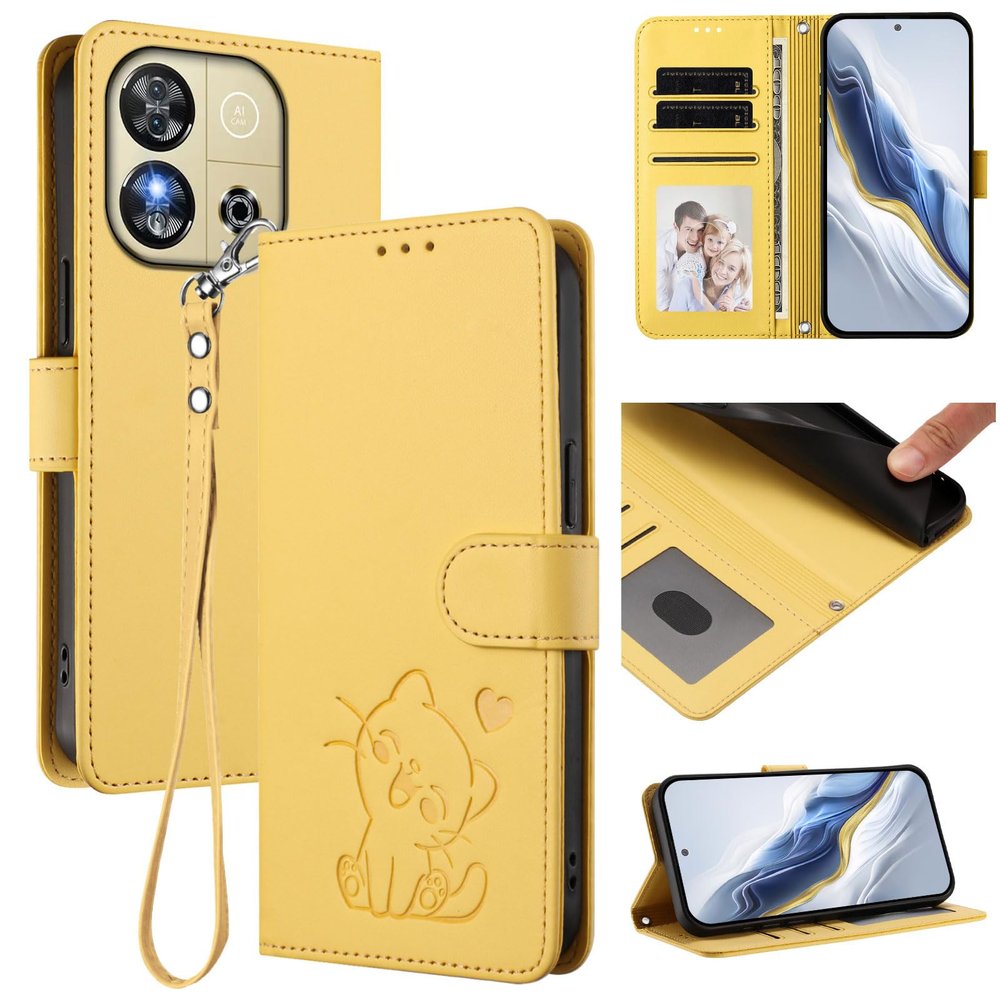 Jiajihua Yellow Wallet Case for Oukitel C57 (Pro)/C57S and Blu J12