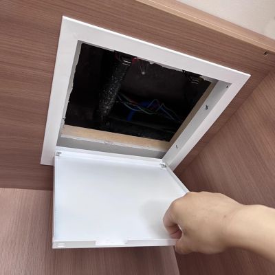 ZIMGOD Ceiling or Wall Access Panel, Magnetic Attic Hatch with Push-Release, White, 17 x 18 in (43 x 45 cm)