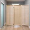 ZAQYCM Folding Bamboo Room Divider, Adjustable Height, 6 Panels, 100 cm view 1