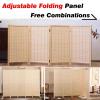 ZAQYCM Folding Bamboo Room Divider, Adjustable Height, 6 Panels, 100 cm view 3