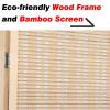 ZAQYCM Folding Bamboo Room Divider, Adjustable Height, 6 Panels, 100 cm view 4
