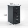 Green Side Filing Cabinet, Steel Drawers, 41 x 28 x 69 cm, for Home and Office view 3