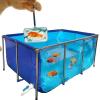 PVC Canvas Koi Breeding Pond with Viewing Window and Drain Valve, Easy-to-Assemble Outdoor Fish Tank view 1
