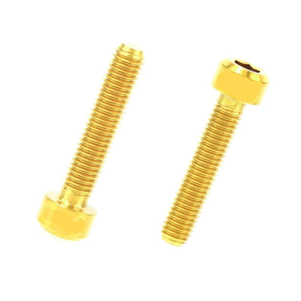 2-Piece/Pack M5x25 Bicycle Brake Lever Mounting Screws, Extended Hydraulic Disc Brake Screws (M5x25 Gold)