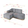 ALTDECOR IREA-L1-v2 L-Shaped Corner Sofa 232 x 165 x 80 cm, Gray view 4