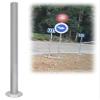 Heavy-Duty Traffic Sign Post, Galvanized Steel, Round/Square Base, 76 mm, 100 cm view 1