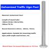 Heavy-Duty Traffic Sign Post, Galvanized Steel, Round/Square Base, 76 mm, 100 cm view 2