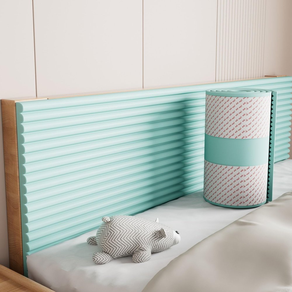 Self-Adhesive Wall Padding for Bedroom, Green, 20 cm x 2 m, 5 Pieces