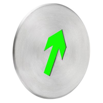 ARTSEWPLY 180 mm Stainless Steel Photoluminescent Emergency Exit Sign with Downward Arrow