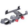 EJUOYO Aluminum Bicycle Phone Holder for Handlebars and Rearview Mirrors, 360° Rotatable, Black view 2
